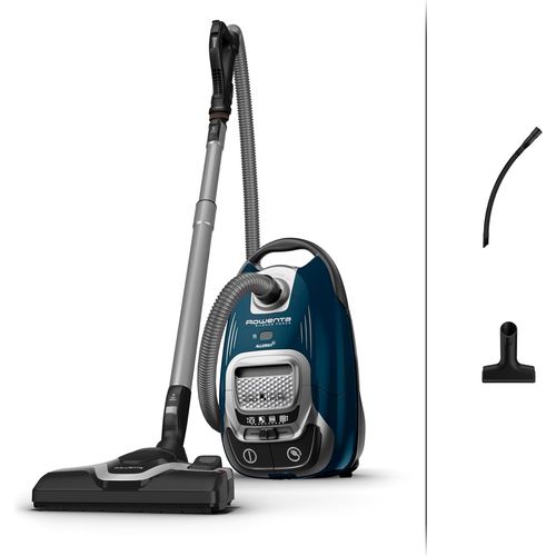 Silence Force Effitech Aspirateur Avec Sac,Silencieux 57 Db(A),Basse Consommation,Haute Filtration,Rayon D'Action 12 M,Fabriqu En France Ro7451Ea,Bleu