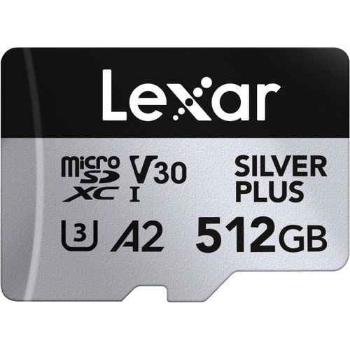 Silver Plus Carte Micro Sd 512 Go, Vitesse De Lecture Jusqu' 205 Mo/S, Vitesse D'criture 150 Mo/S, Carte Mmoire Micro Sd Avec Adaptateur Sd, Uhs-I, A2, U3, V30, Classe 10, 4K Uh[SDC630117]