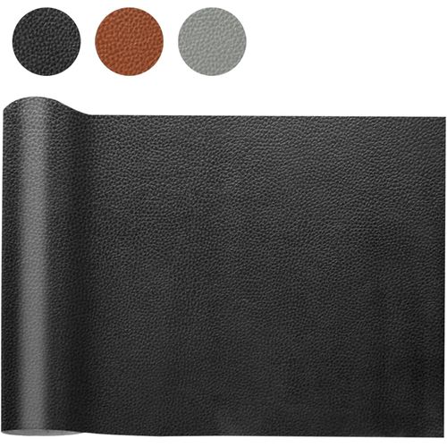 Simili Cuir Au Metre 200x140cm,Impermeabilisant Simili Cuir  Grain Imitation Tissu Au Metre Dchirures Reparation Tissu Patch Pour Diy Canap Siges De Voiture,Noir