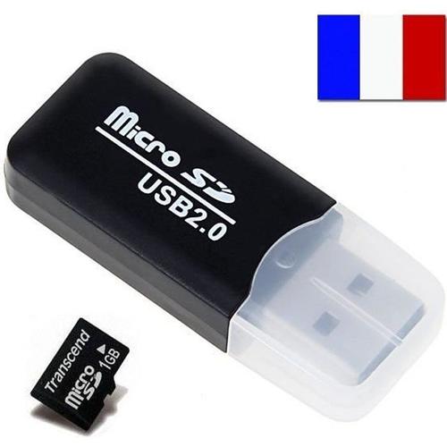 SIMPLISIM: Lecteur Carte Micro SD Aadaptateur USB 2 SDHC MicroSD MMC TF TFLASH CARD READER