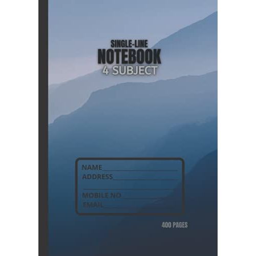 Single-Line Notebook 4 Subject: 7'' X 10'' 4 Subject Single-Line Soft Glossy Cover Notebook   de Abhishek, Kumar  Format Broch 