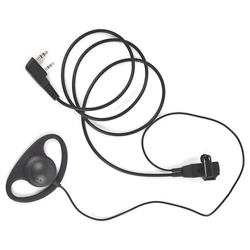 Single Wire Earpiece Headset Kit MIC PTT Mic D Shaped 2 Pin Radio Earphone Walkie Talkie Ear Hook