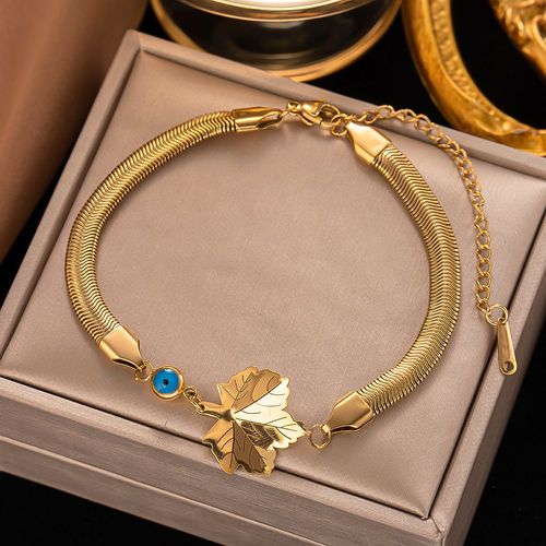 Sion L-Bracelet  Breloques En Acier Inoxydable Pour Femme, Document Dor, Yeux Bleus, Everver, Quatre Enge, Mode De Luxe, Cadeau De Bijoux De Poignet Pour Fille
