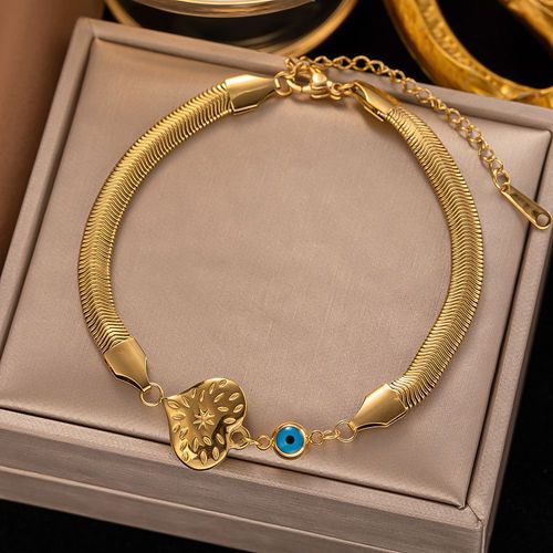 Sion L-Bracelet  Breloques En Acier Inoxydable Pour Femme, Document Dor, Yeux Bleus, Everver, Quatre Enge, Mode De Luxe, Cadeau De Bijoux De Poignet Pour Fille