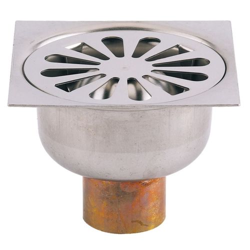 Siphon De Sol - En Laiton -  Souder - Sortie Verticale - 100x100 Valentin