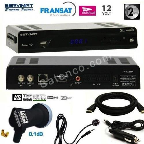 SIRIUS HD SERVIMAT Dmodulateur satellite + carte Fransat + Dport IR + Cable HDMI + Cordon 12V + LNB Single Best 0,1dB HG101