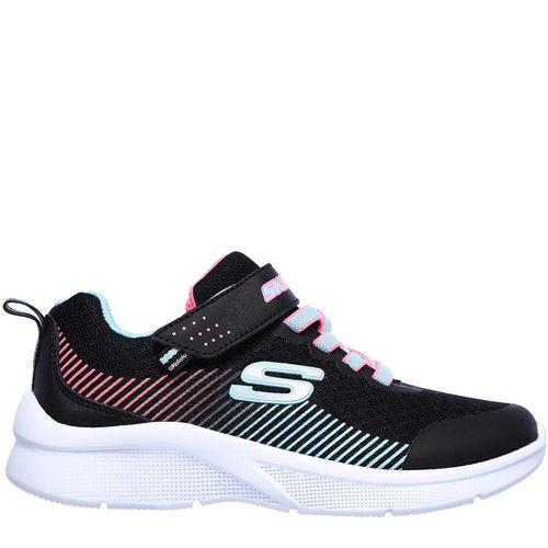 Skechers Microspec Enfant Chaussures De Sport Baskets Basses Fermeture Velcro Taille 32 Couleur Noir/Aqua