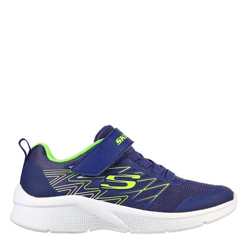 Skechers Microspec T Runners Baskets Chaussures De Course Garons Couleur Bleu Marine/Lime Taille 32