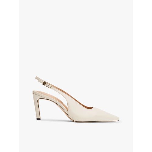Slingbacks En Cuir  Talon Aiguille Squared Toe High Heel Slingback/Newsprint Beige - 39