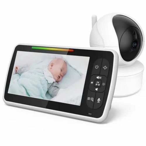 Sm650 Babyphone 5 Pouces 2.4g Bb Moniteur Eco Vox Mode Vision Nocturne Interphone Bb