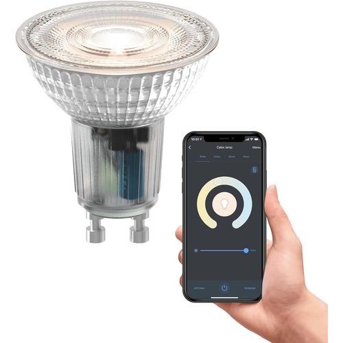 Smart Ampoule Led Gu10 Cct Verre Wifi, 345lm, 4,9w, Alexa/Google/Siri, Blancs 2200-4000k, Dimmable, Scnarios, Sans Pont, Wifi 2.4ghz[Den5284672]