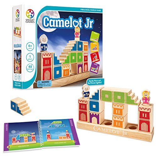 Smartgames Camelot Jr. Wooden Cognitive Skill-Building Puzzle Game Featuring 48 Playful Challenges For Ages 4+