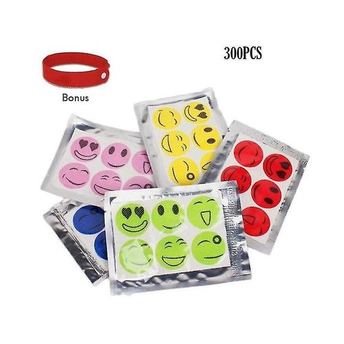 Smiley Mosquito Patches (300pcs), Patchs Anti-Moustiques Pour Enfants Adultes