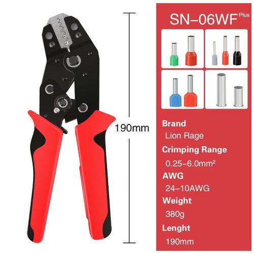 Sn-06wf - Outils De Sertissage Snx, Terminaux  Mchoires Interchangeables, Jeux De Pinces  Cliquet Pour Xh2.54/Dupont 2.54/2.8/4.8/6.3/ Non Isol/Virole