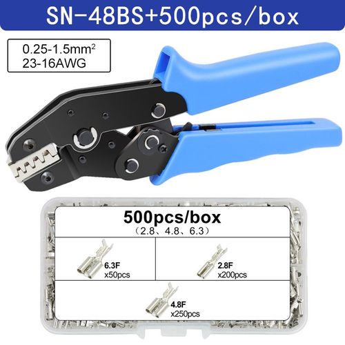 Sn-48bs 500h - Jeu D'outils D'lectricien, Pince  Sertir Pour Tab 2.8 4.8 6.3 Xh2.54 Sm2.5 Dupont 2.54 Bornes De Connecteur De Voiture