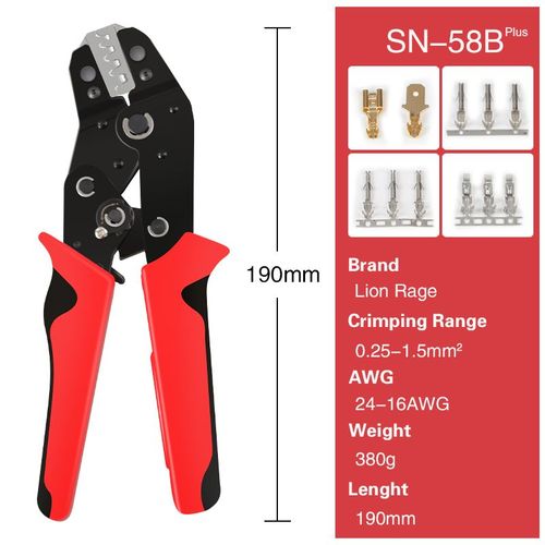 Sn-58b - Outils De Sertissage Snx, Terminaux  Mchoires Interchangeables, Jeux De Pinces  Cliquet Pour Xh2.54/Dupont 2.54/2.8/4.8/6.3/ Non Isol/Virole