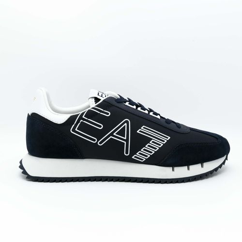 Sneakers Emporio Armani Ea7 Snk Nylon+Vache Daim Bleu - 43 1/2