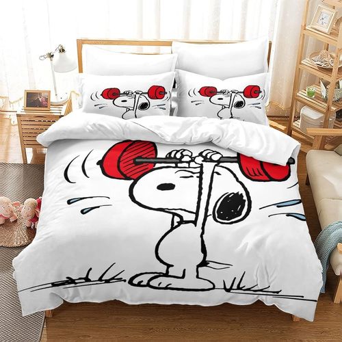 Snoopy Parure De Lit 3 PiCes Avec Housse De Couette En Forme De Chien De Dessin Anim Avec Fermeture Clair En Microfibre Ultra Douce AdaptE Pour Les Enfants Et Les Adultes