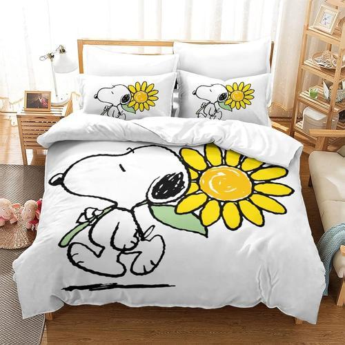 Snoopy Parure De Lit Simple Avec Housse De Couette En Forme De Dessin Anim 3d Pour Enfants Et Adultes