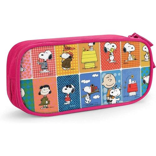 Snoopy Trousse  Crayons Avec Fermeture clair Pour tudiants Bleu/Rose