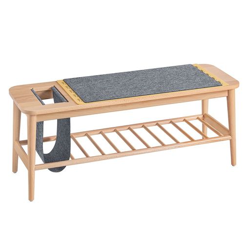 Sobuy Banc  Chaussures Banc De Rangement Bout De Lit Banc  Plancher tagre  Chaussures Avec Porte-Revues, Meuble De Rangement Pour Entre, Chambre  Coucher 110 X 37 X 44 Cm, Hfsr02-N