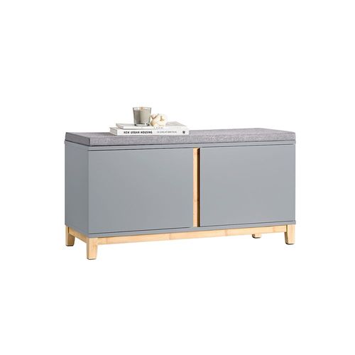 Sobuy Banc  Chaussures Banc De Rangement Meuble  Chaussures D'entre Avec Sige Rembourr Et 2 Portes, Pour Couloir, Entre, Chambre  Coucher ? 90 X 34 X 47 Cm, Fsr117-Hg