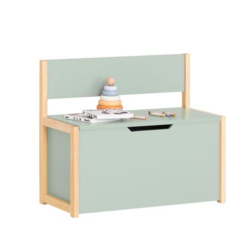 Sobuy Banc Coffre  Jouet Pour Enfants, Coffre De Rangement 2 En 1, Banc De Rangement Avec Dossier Pour Enfant, Meuble De Rangement, Vert, 64x30x55 Cm, Kmb94-Gr