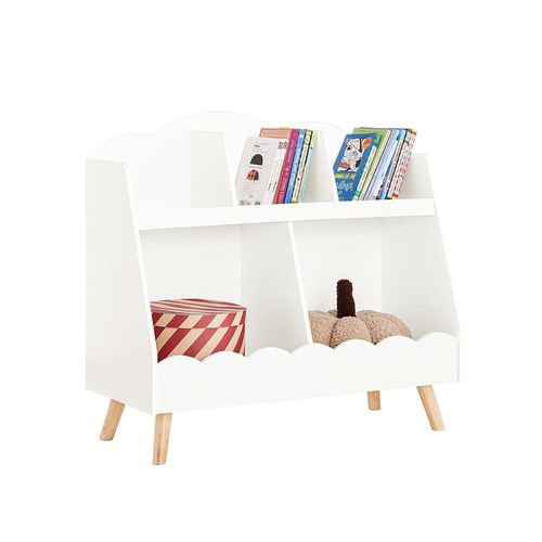 Sobuy Bibliothque Enfant, tagre  Livres, tagre De Rangement Pour Livres Et Jouets, Meuble Rangement Sur Pieds Pour Chambre DEnfant, 5 Compartiments Ouverts, 82 X 35 X 76 Cm Kmb100-W