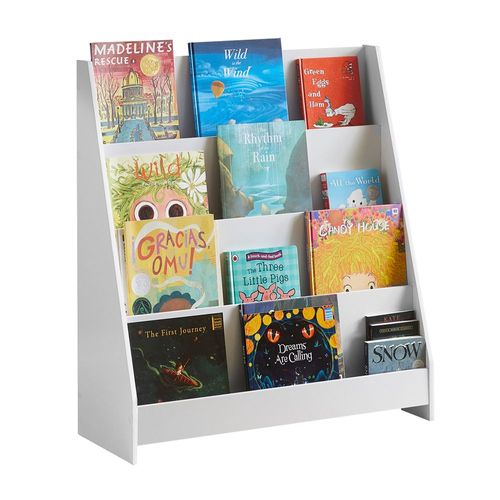 Sobuy Bibliothque tagre  Livres Enfants tagre De Rangement Jouets Pour Enfants Avec 4 Compartiments Ouverts 80 X 30 X 88 Cm, Kmb32-W