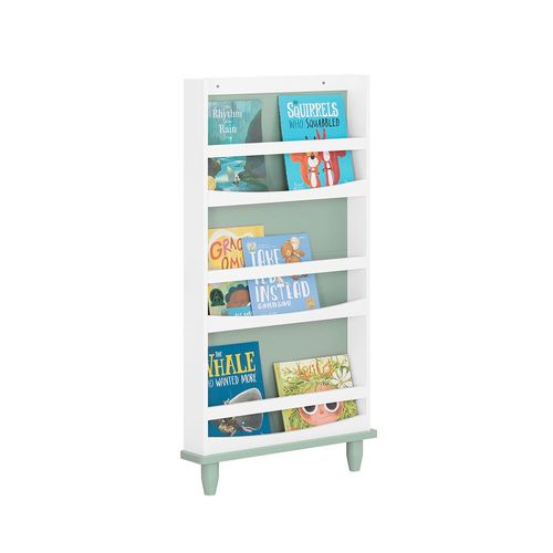 Sobuy Bibliothque Pour Enfants, tagre  Livres  3 Niveaux tagre De Rangement Pour Chambre D'enfants, 60x12x120 Cm, Vert Et Blanc Kmb93-Gr