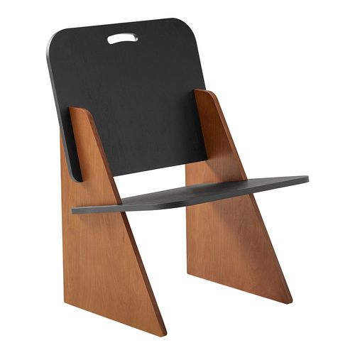 Sobuy Chaise Design En Bois Confortable Ergonomique Fauteuil De Salon Chaise De Cuisine, Structure Assemble En Tenons Et Mortaises, Marron Et Noir, L53 X P78 X H56 Cm, Hfst03-Sch