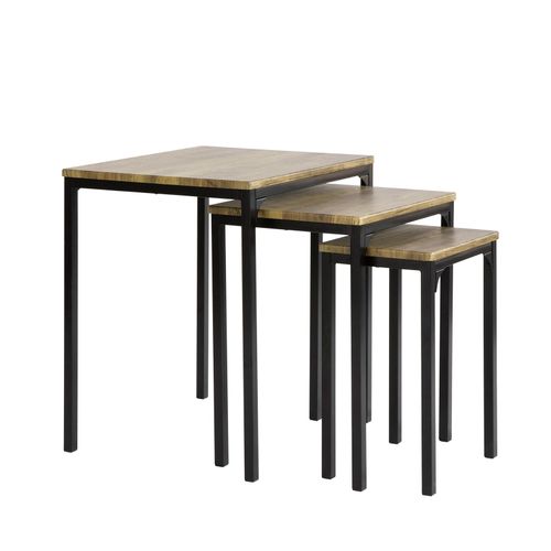Sobuy Fbt84-N Lot De 3 Tables Basses Gigognes, Set De 3 Tables D'appoint Empilables, Tables Gigognes, Table Basse, Bouts De Canap, Style Industriel