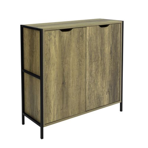 Sobuy Fsb37-T Buffet Commode Meuble De Rangement Table Console Placard Avec 2 Portes Pour Salon, Couloir, Salle  Manger, Cadre En Acier Stable, Style Industriel  83 X 30 X 79 Cm