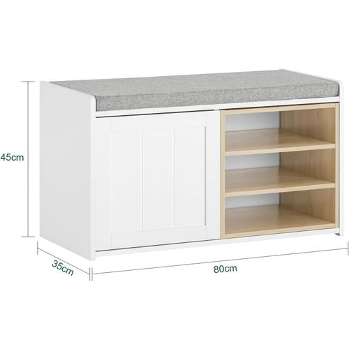 Sobuy Fsr109-Wn Banc  Chaussures Meuble Chaussures Commode  Chaussures Meuble D?Entre Avec Coussin Rembourr Et Etagre Amovible