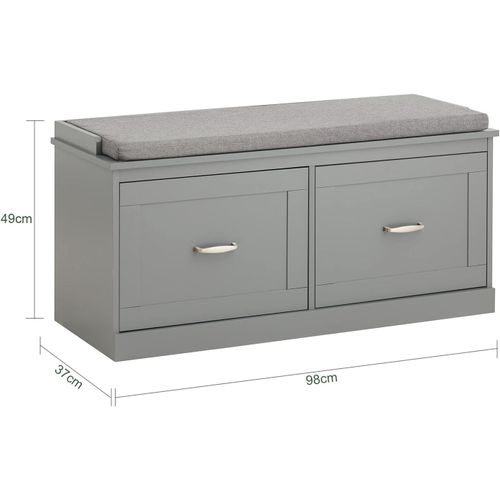 Sobuy Fsr131-Hg Banc  Chaussures Avec Assise Et Assise Avec Espace De Rangement Pour Chaussures, tagre  Chaussures troite 98 X 49 X 37 Cm