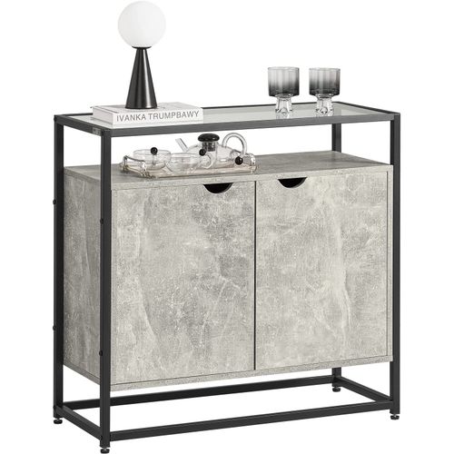 Sobuy Table Console, Table DEntre, Meuble DEntre, Bout De Canap - 1 tagre Et 2 Portes, Fsb55-Hg