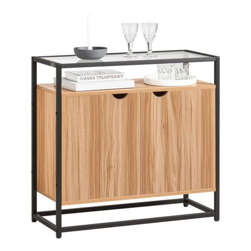 Sobuy Table Console, Table DEntre, Meuble DEntre, Bout De Canap - 1 tagre Et 2 Portes, Fsb55-N