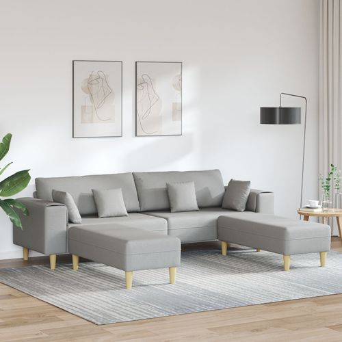Sofa En Tissu Avec Coussin Avec Oreiller 3 Pcs Gris Nuage 208 Cm Tissu