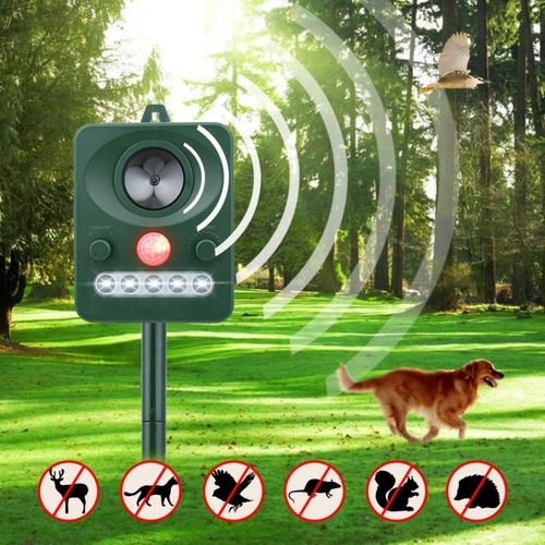 Solaire Puissance Solaire D'utilisation Exterieure Ultrasonique Chien Chat Animal Repulsif Chaser  Ples Avec Puissant Led Lumieres Stroboscopiques
