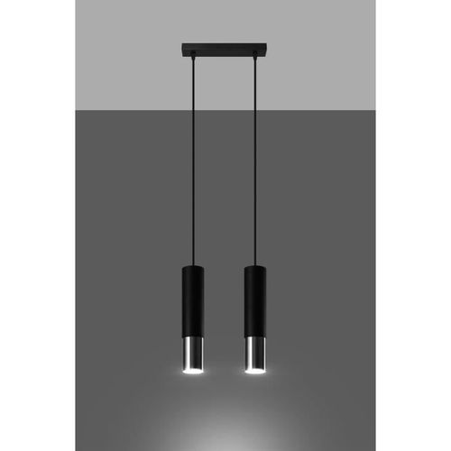 Sollux Loopez Suspension Double Noire, Chrome Gu10