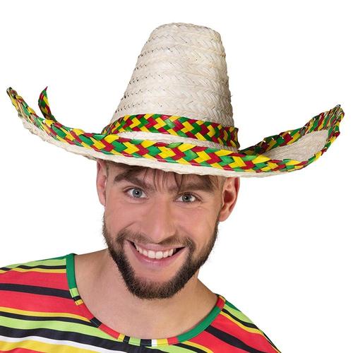 Sombrero Mexicain Feuilles Palmier 48cm Adulte