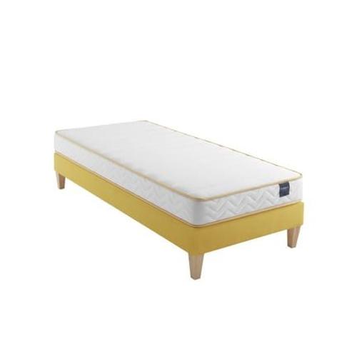 Someo - Ensemble Matelas Mousse, Sommier Et Pieds Aurore 300 - Blanc