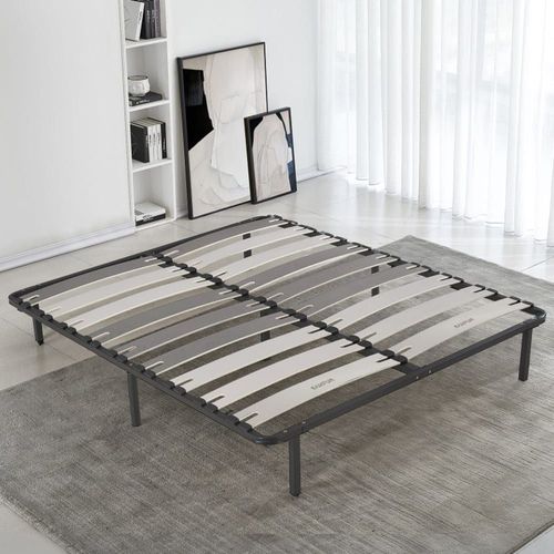 Sommier  Lattes Larges 12 Cm Cadre Mtallique 200x200 Cm