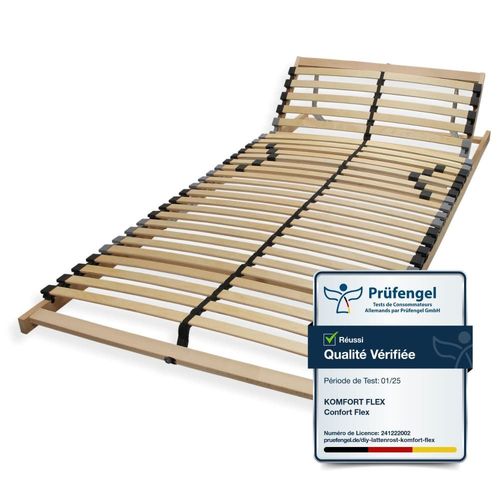 Sommier  Lattes 90x190 Avec Tte Rglable- 7 Zones, 28 Lattes