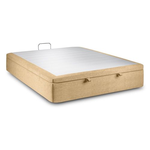 Sommier Coffre Tissu Jaune 200x200 H39cm