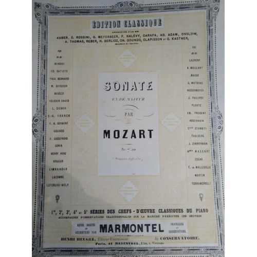 Sonate En R Majeur Par Mozart (Moyenne Difficult) - Edition Classique