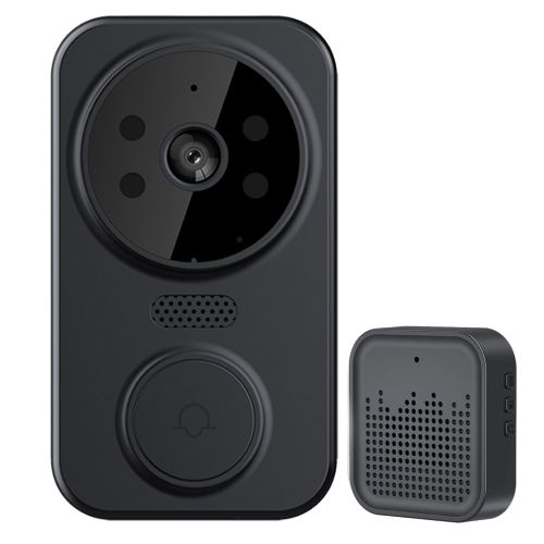 Sonnette D'interphone Visuel Sans Fil,Surveillance  Distance,Sonnette Intelligente,Camra De Porte D'entre,Intrieur,Extrieur,Wi-Fi - Type Black