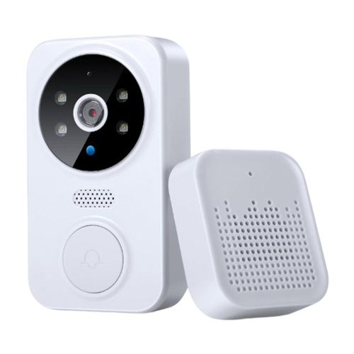 Sonnette D'interphone Visuel Sans Fil,Surveillance  Distance,Sonnette Intelligente,Camra De Porte D'entre,Intrieur,Extrieur,Wi-Fi - Type White