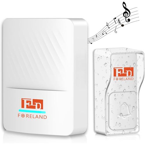 Sonnette Sans Fil Auto Alimente Sans Batterie, Sonnette De Porte Housse tanche Porte 300m, Kit De Carillon Electronique Pour Maison 50 Mlodies Au 5 Niveaux Volumes, Indicateur Led Bleu