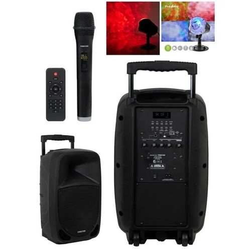 SONO PORTABLE 10 PRO PARTY KARAOKE BLUETOOTH USB FM MSD + MICRO-MAIN SANS FIL + TELECOMMANDE MEGABASS TWS + JEUX DE LUMIERE PACK S